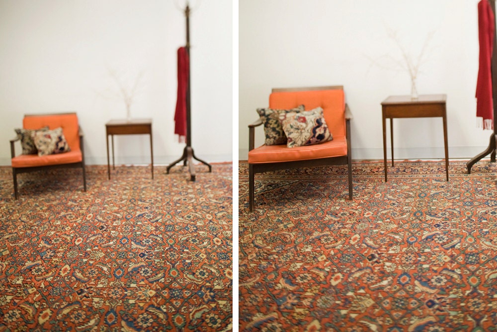 Vintage 1930s Persian Hamedan Living Room Rug