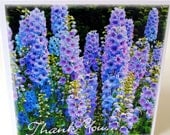 Thank You Card 'Delphinium' (OTY002) Handmade Thank You Note Notes Wedding Baby Shower Thank You Greeting Cards - Flower Purple