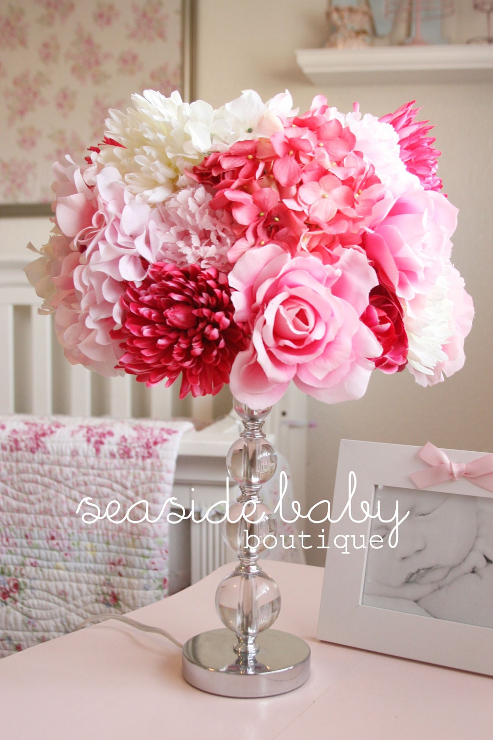 Shabby Chic Silk Floral Lamp Shade