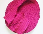 NEW STOCK 2 6/8"inches (7cm) Fuschia Pink with Frills Stretch Elastic Band. (1 Yard)