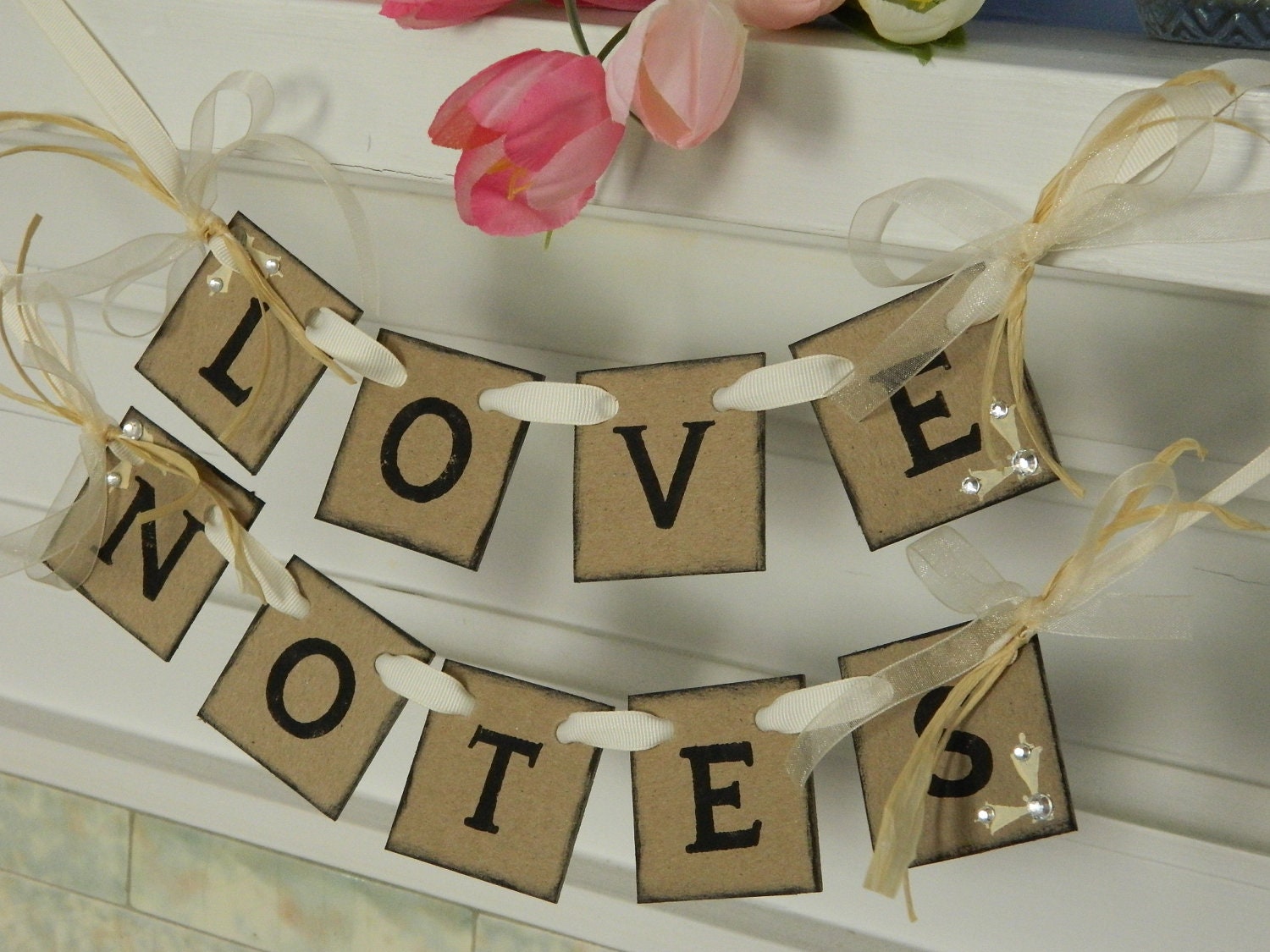 Wedding Cards Box Shabby Chic Mini Love Notes Banner Wedding Reception Decor Wedding Garland