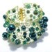 Teal Green Bracelet, Knitted Wire Bracelet, Beaded Jewelry, Teal and Emerald Greens