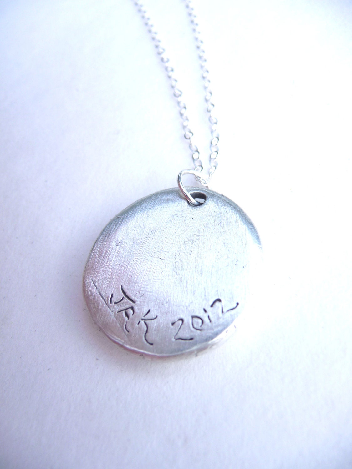 Wax seal necklace tree with hidden heart made from recycled fine silver, made to order
