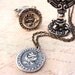 Rose wax seal jewelry necklace pendant victorian style handmade from recycled fine silver
