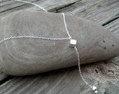 Sterling Silver Cubes Lariat Necklace