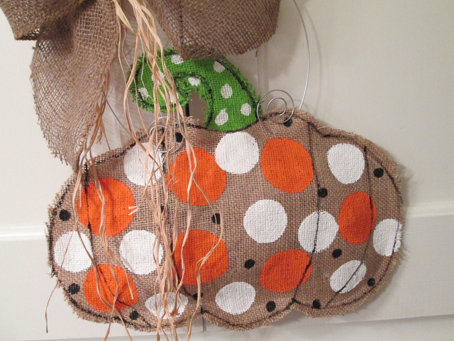 Burlap Pumpkin Door Hanging Fall Burlap Door Hanger