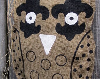 Owl Burlap Door Hanger Door Decoration Who Dat