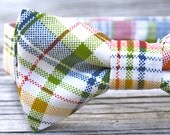 Rainbow Bow Tie for Boys -- Plaid Bowtie -- Toddler Bowtie -- Newborn Bowtie