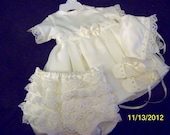 Baby girl christinening gown set with rhinestones