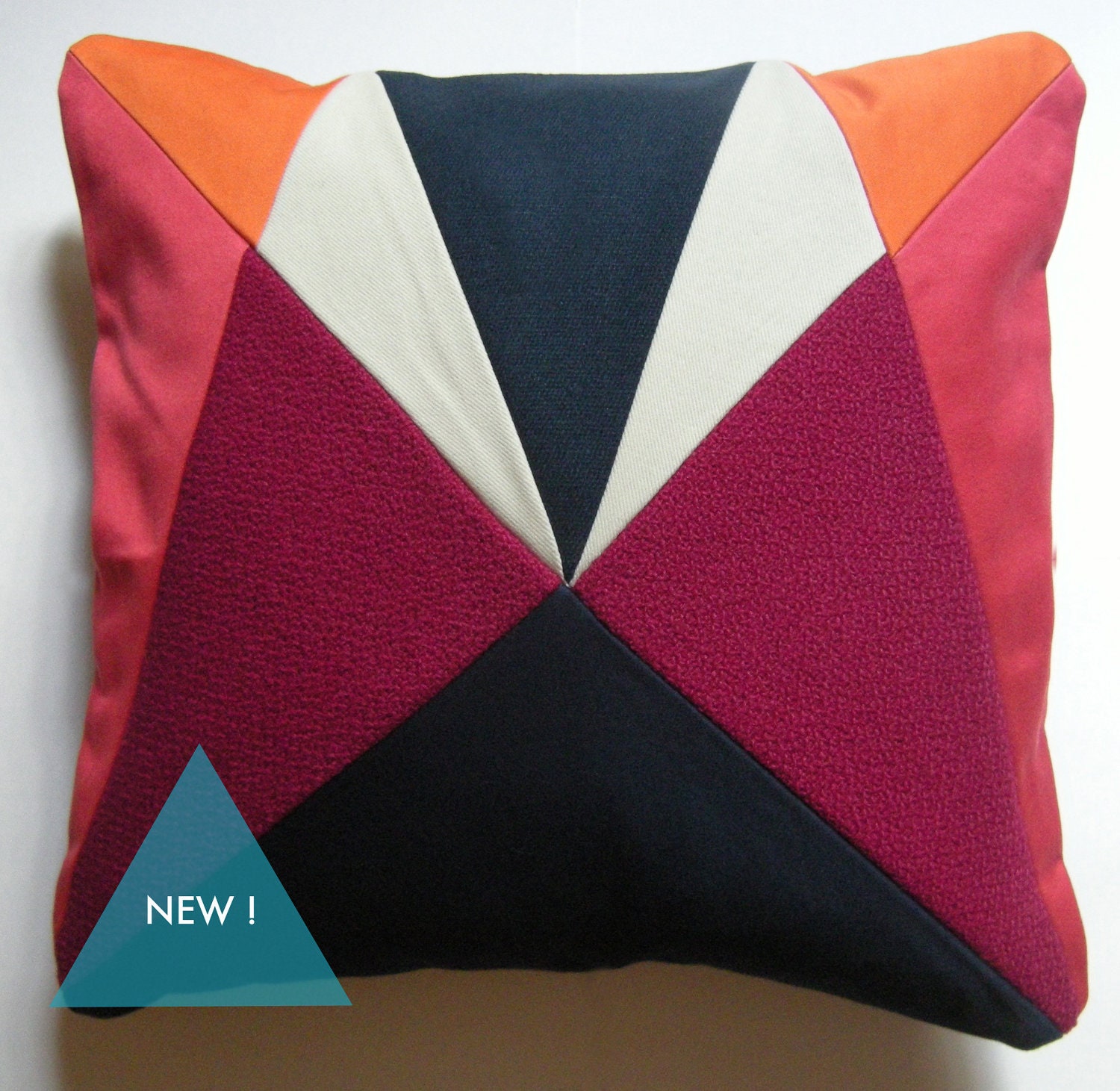 Red, Orange and Navy AU 'After Upholstery' cushion