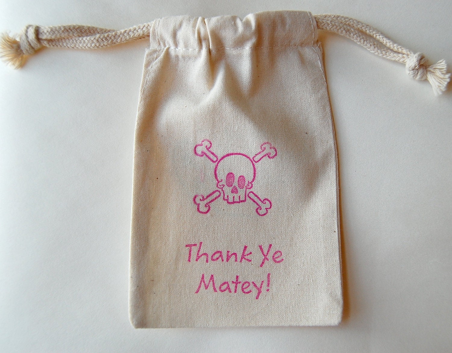 Pink Princess Pirate Party Favor Bags / Set of 10 / Birthday Party Favor Bags