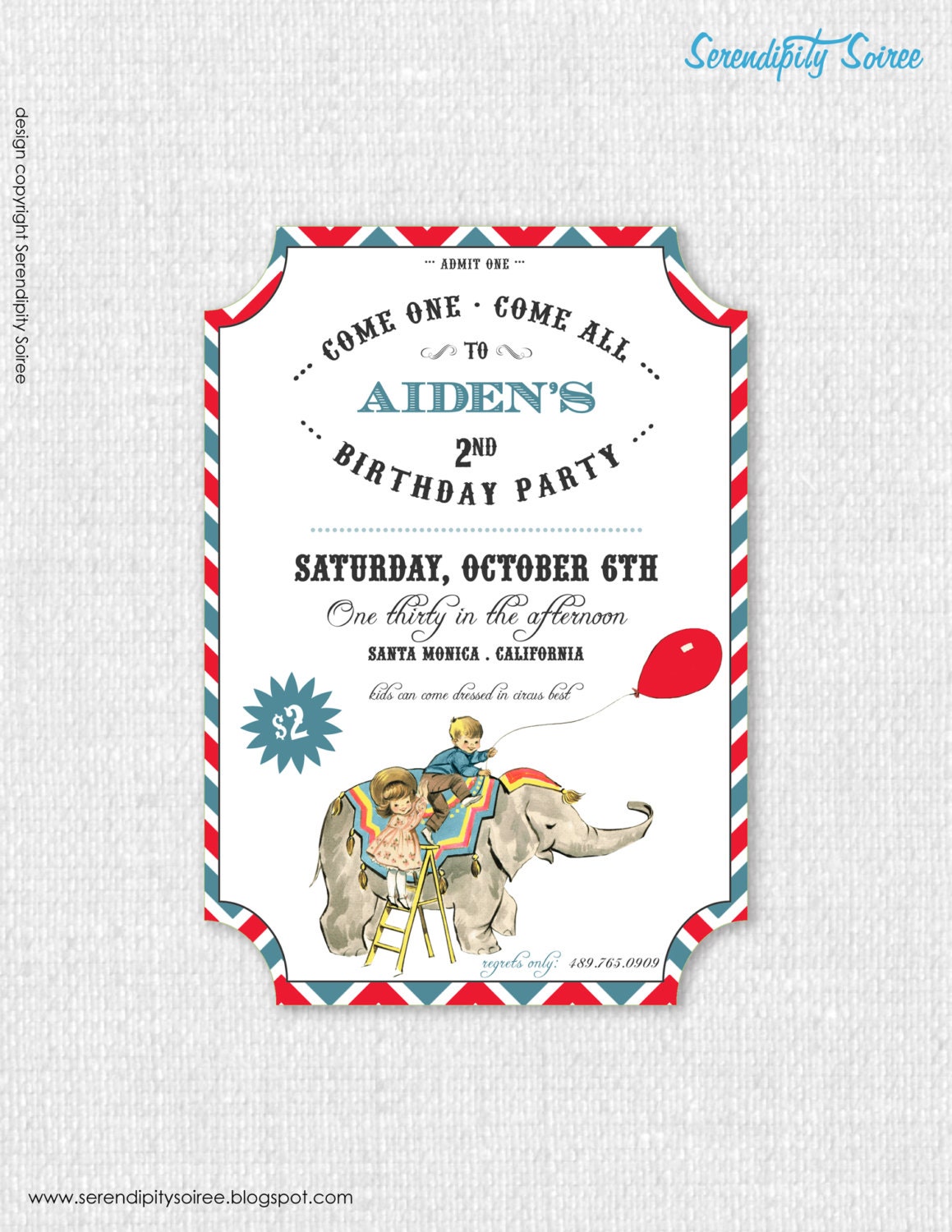 Vintage greatest show on earth (circus) BOY- Custom Printable Invitation by Catherine Jane Joy Il_170x135