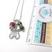Silver Lyre Necklace - Scarlet Red and Olive Green Pearls - Greek Sorority - Harp