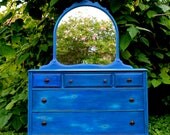 La Boheme Collection " La Mer"  Distressed Farmhouse Dresser w Mirror