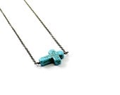 Cross necklace: turquoise necklace Christian necklace religious jewelry confirmation gift first communion