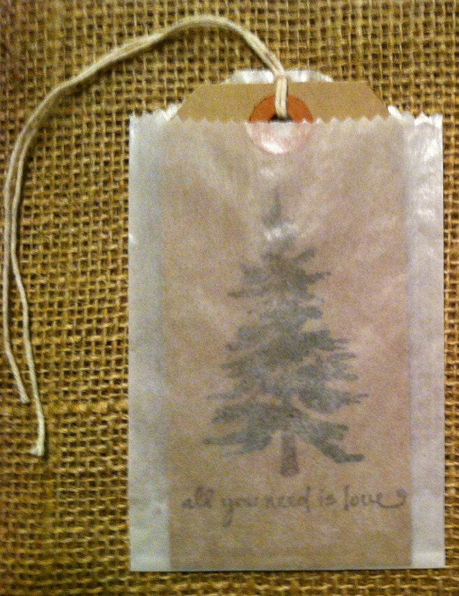 Brown Kraft Strung Shipping Tags with Glassine Bag 20 each Il_570xn