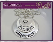 DOUBLE LOVE STACK - Sterling Silver Hand-Stamped Custom Personalized Necklace