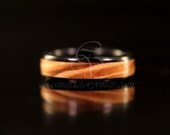 Ebony Wooden Ring with Bethlehem Olive Wood Inlay