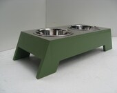 Pet Feeder Cat or Small Dog with Stainless Steel Removable Dish Elevated Choose your Favorite Color