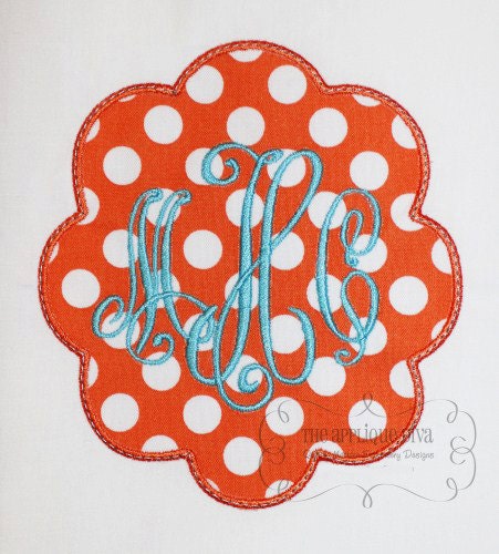 Simple Scalloped Frame Embroidery Design Machine Applique