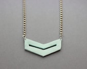 Geometric Chevron Cut Out Triangle Necklace (Blue) - Modern Handmade Jewellery