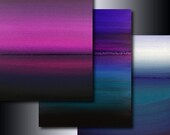 Print Set: 3  jewel Toned Abstract Horizon Giclees  5 x 7