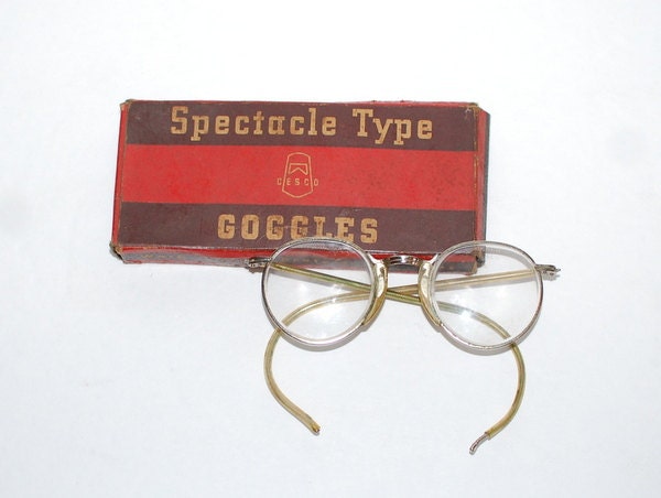 1930s Goggles Spectacle Type Vintage Eye Glasses in original box