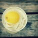 food photography, kitchen art,  yellow print, vintage kitchen, summer, beach, grey, glass, kitchen table  - Lemonade, 8x8 art photograph
