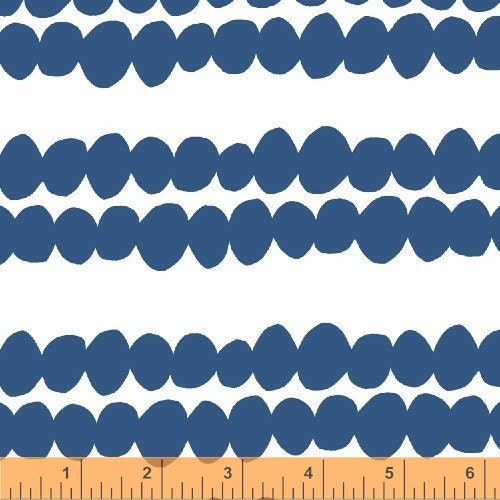 Bella by Lotta Jansdotter for Windham Fabrics  - Pebbles in Cornflower Blue, 100% Cotton, 1/2 Yard