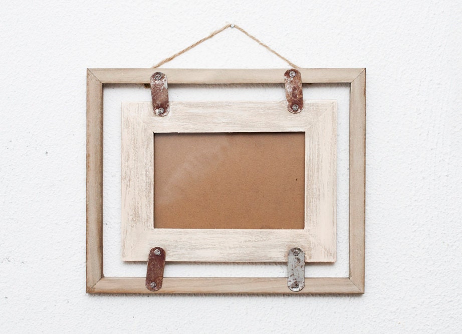 Wall Decor, Customisable Distressed Wooden Frame, Frames,  valentines day, Shabby Chic - 10 x 8 1/2 " outside, 5 1/2 x 4 " inside