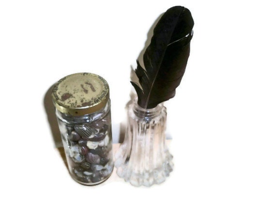 Vintage capless Salt and Pepper Shaker use for Bud Vase - Pencil Holder - Vintage Home Decor - Crystal Like Glass Vessel - Reclaimed Vintag