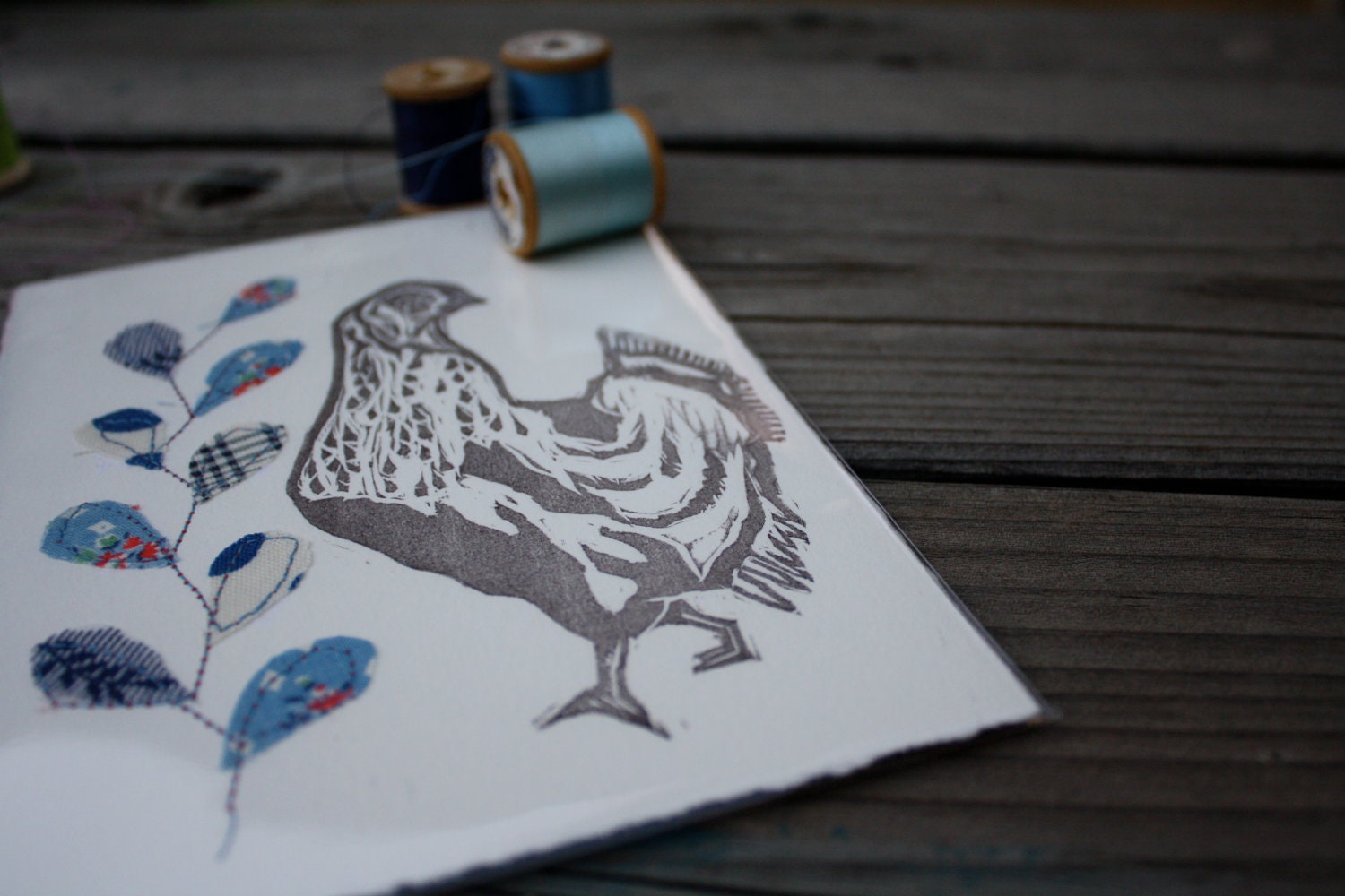 Heritage Chicken Stitch print - 5x7