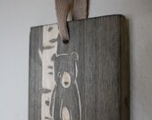 Brown Bear Woodblock ornament