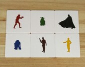 Star Wars Letterpress Coasters - Set of 6 - Yoda, R2-D2, C-3PO, Han Solo, Stormtrooper, Darth Vader