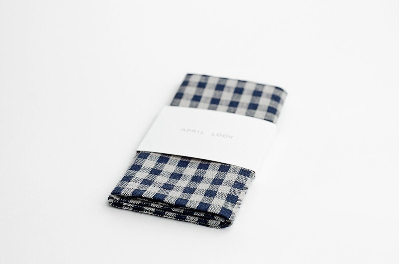 Pocket square for men, blue and grey