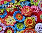 Crochet PATTERNS - Big Flower Party - A Collection of 10 Crochet Flowers and Mini Bunting Patterns