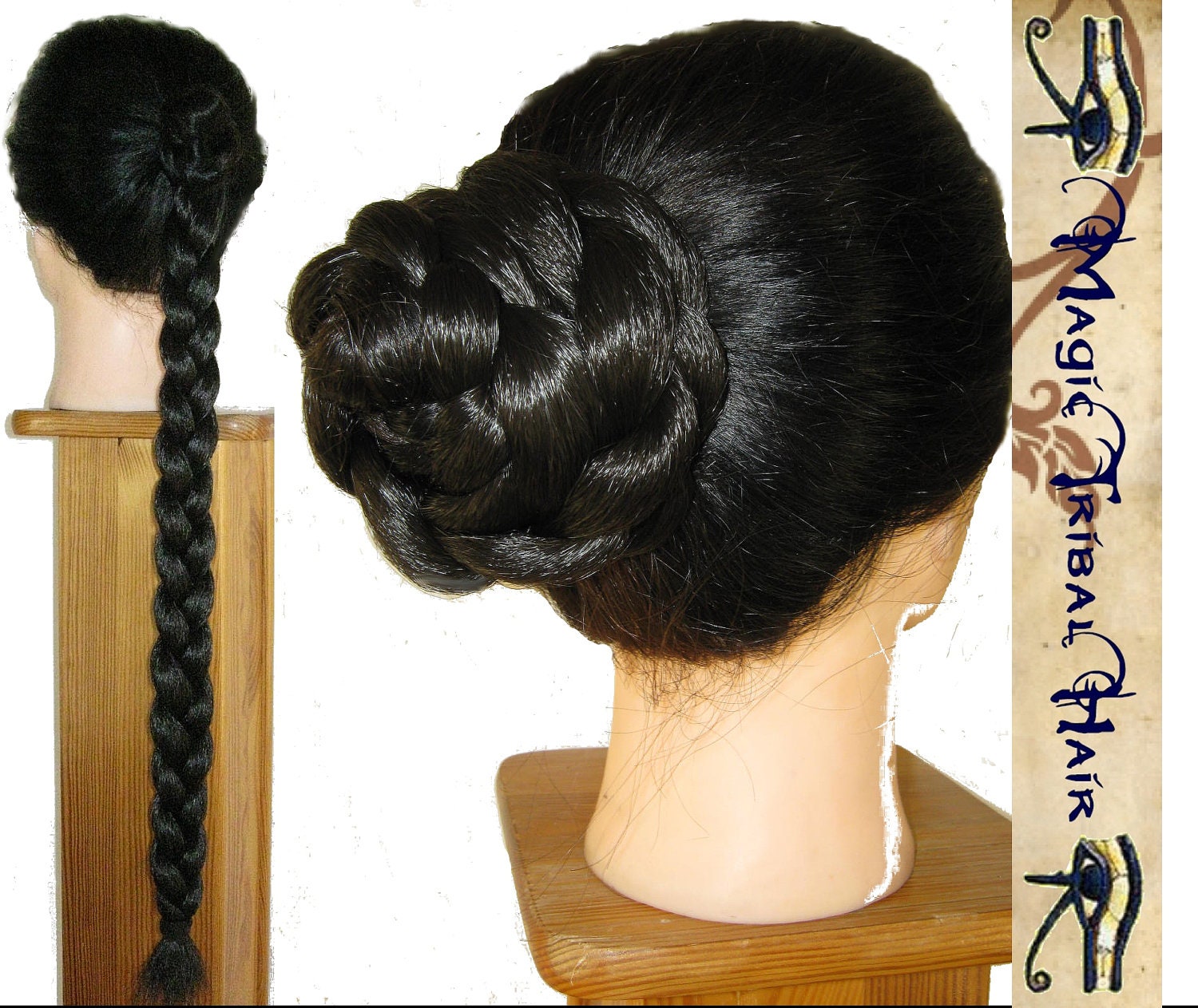 PLAIT custom colour HAIR BUN wig updo 20''/50cm long Fantasy faere fairy hairdo extension Hair Fall tribal belly dance Renaissance medieval