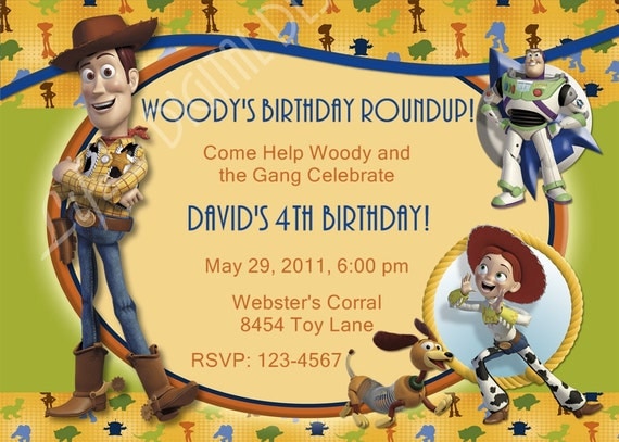 Toy Story Birthday Invitation Woody, Buzz Lightyear and Jesse Photo Option Customizable Printable