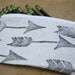Arrows Pencil Case Back to School Zippered Canvas Pouch Block Print in Black ink
