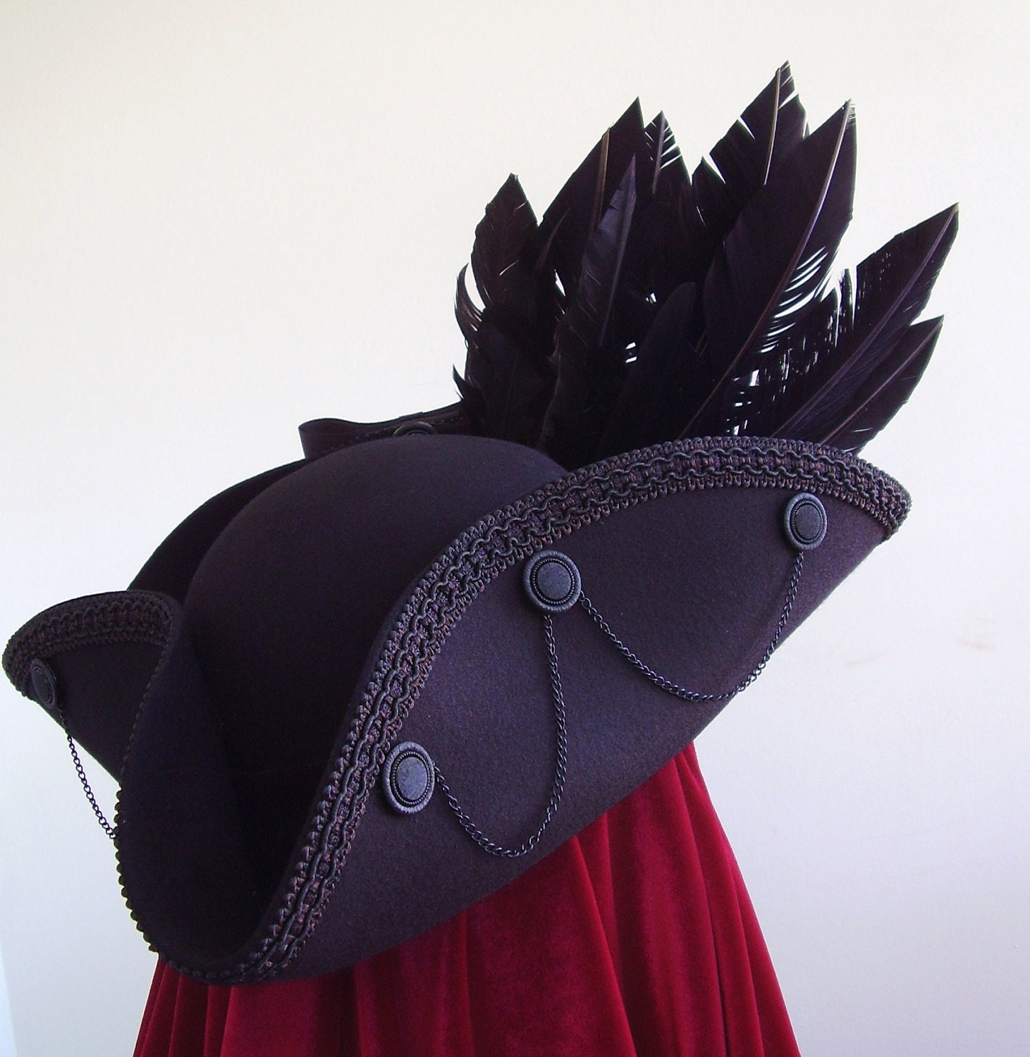 Black Raven Tricorn hat
