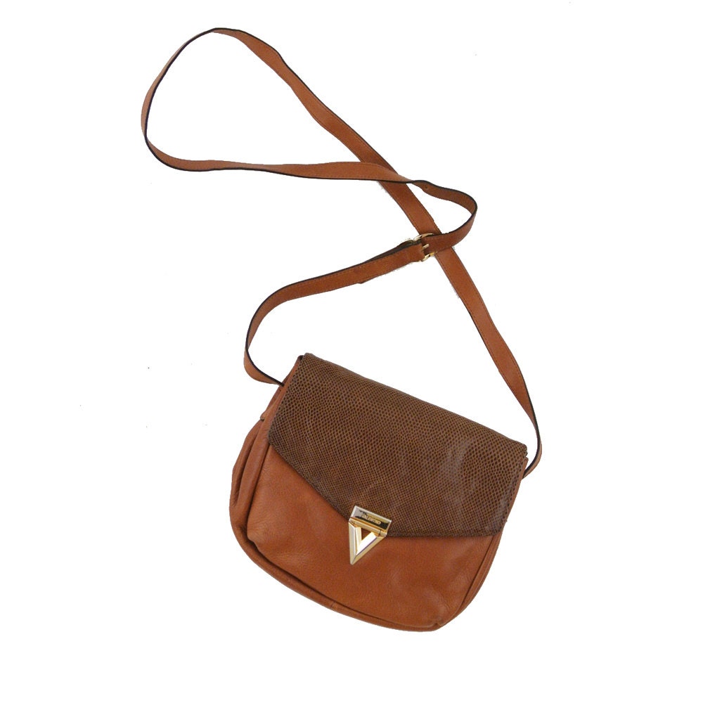 Vintage 1980's  Mario Valentino Italian Leather Satchel Cross Body Purse