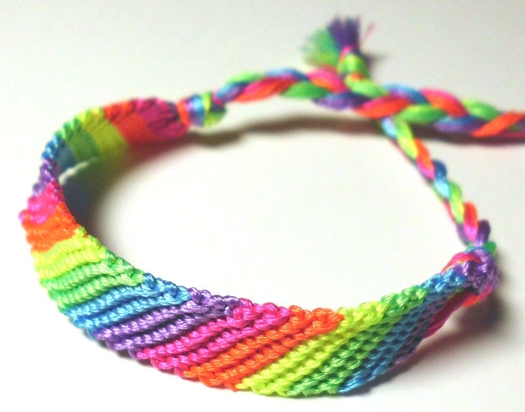 Florescent LGBT Pride Rainbow Friendship Bracelet