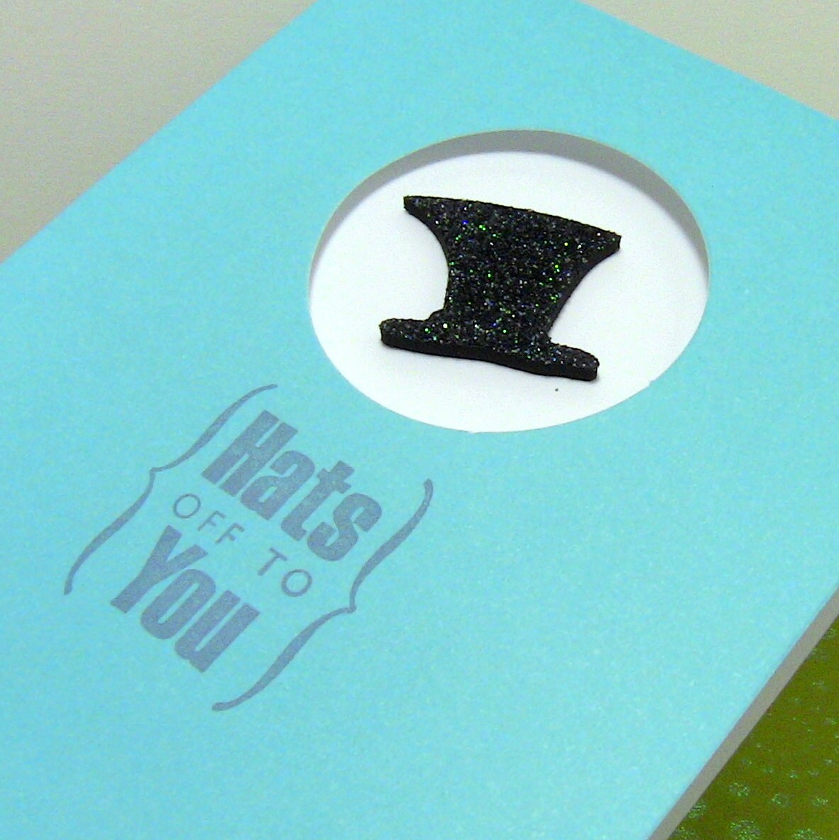 Top Hats Off to You Congratulations Cards / Stationery with Top Hat Embellishment Set of 8 - Ready To Ship