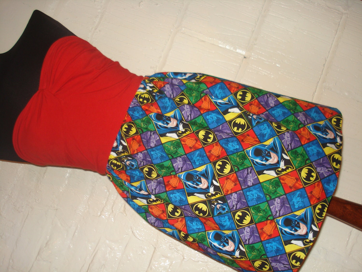 Bright Batman Mini Skirt - New Diamond Design -  High Waisted Ladies Mini Skirt with the Joker, Riddler, Penguin and Two Face