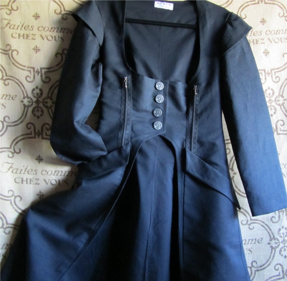 Woman's Victorian, Renaissance, or Steampunk Coat, Fits bust size 35" - 38", Ready To Ship