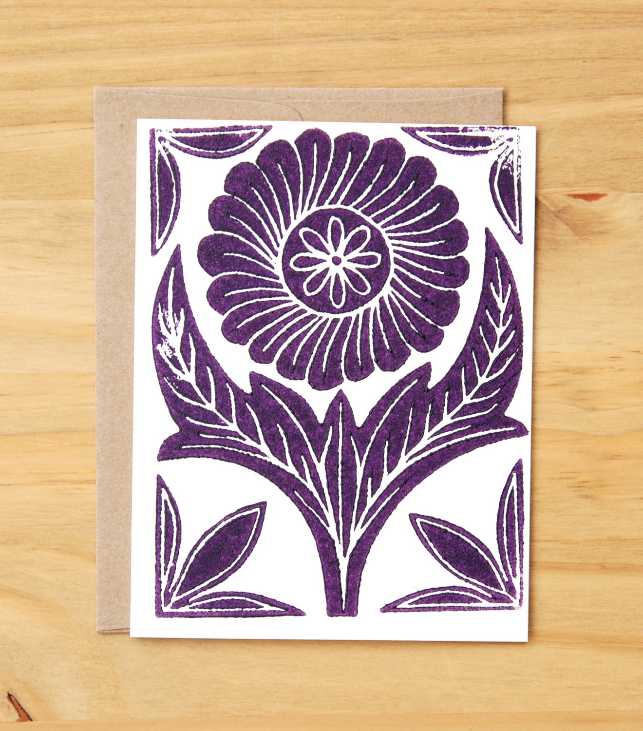 Single Hand Block Printed Card