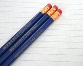 inspiration is everywhere midnight blue pencil set of three. get out and do something. overcome inertia. get inspired and stuff.