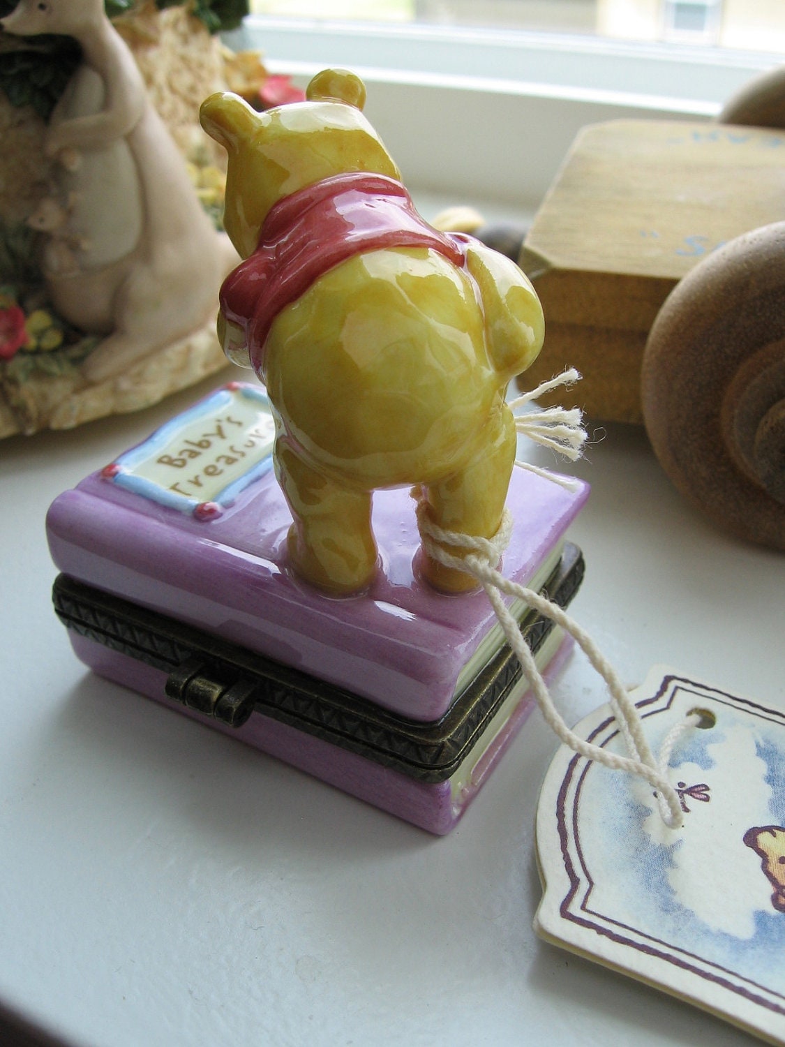 Classic Pooh Porcelain Hinge Box- Baby's Treasures