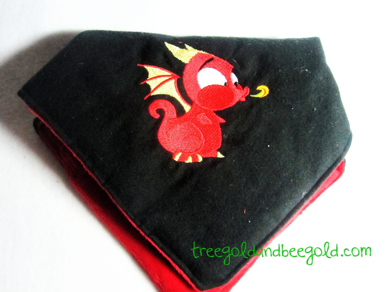 Cute Red Dragon Gothic Embroidered Soft Security Blanket