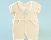 Baby Boy Christening Suit Outfit Cookie Favors // 1 doz. // Baby Shower Baptism Baby Boy Vintage Antique Gender Reveal